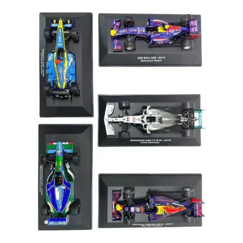 Combo Campeões da F1 com 05 miniaturas de carros em Escala 1:43