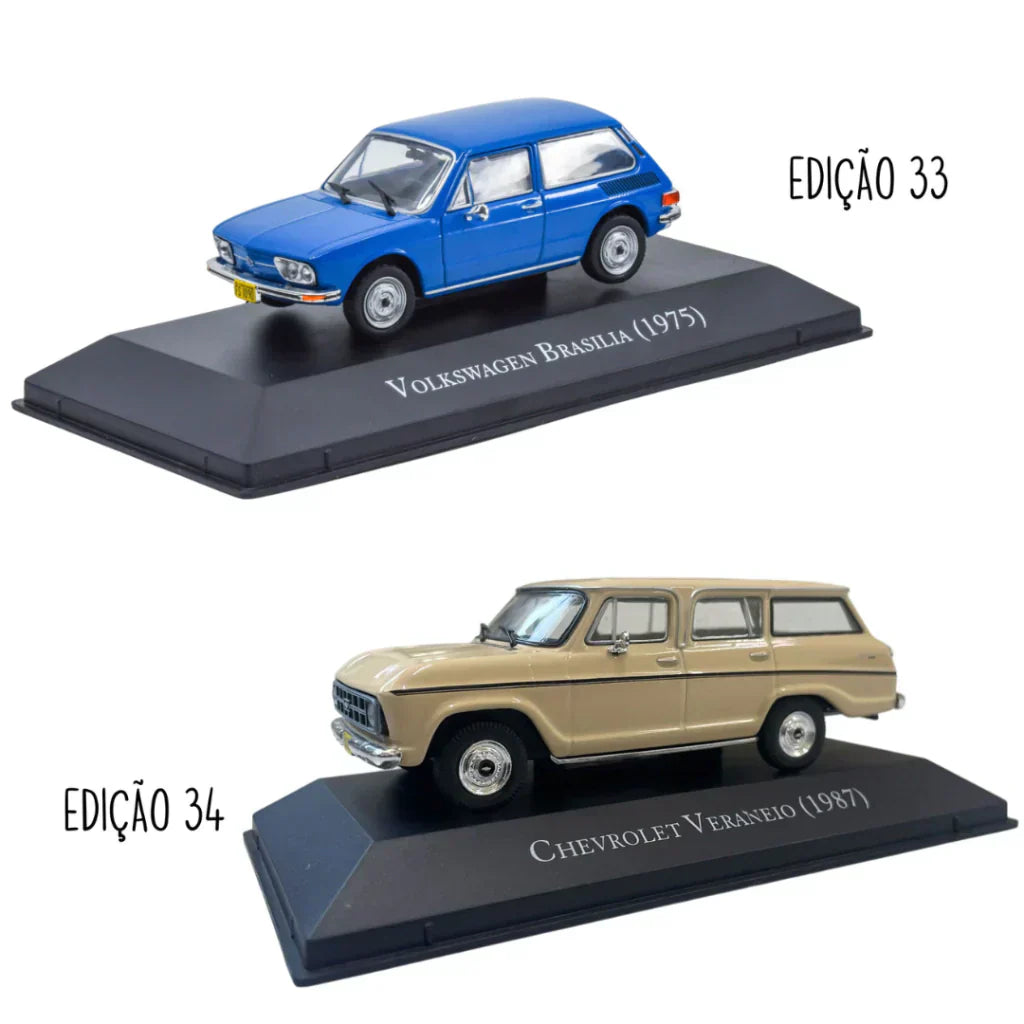 Combo 4ª Temporada Carros Clássicos do Brasil com 10 miniaturas Escala 1:43 Luppa