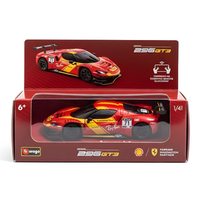 Miniatura 296 GT3 Shell Racing da Burago 1/41 C/remoto Cor Vermelho