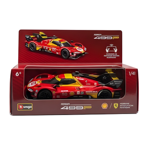 Miniatura Ferrari 499P Shell Racing Lengends Burago 1/41 C/remoto Cor Vermelho