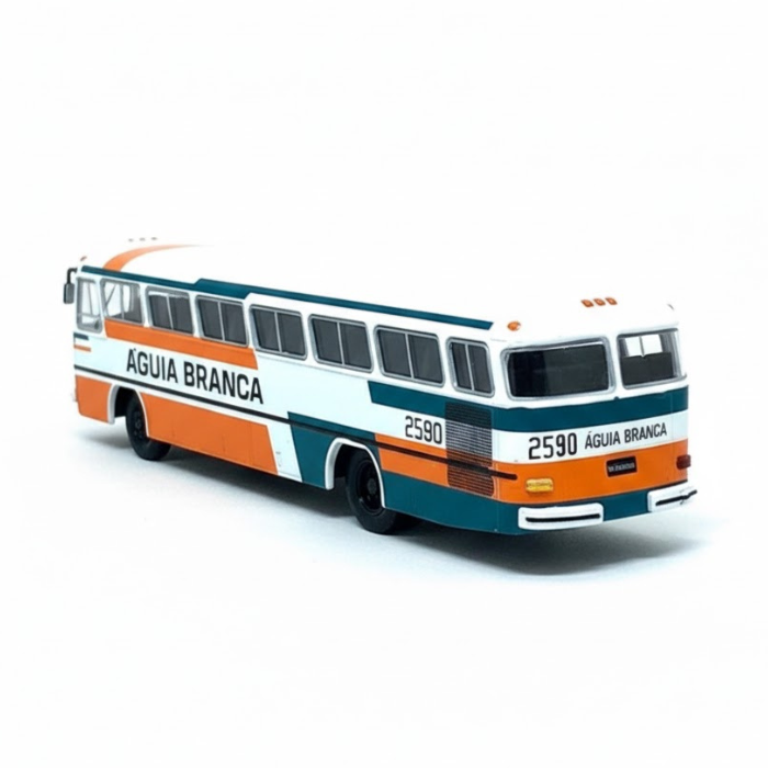 Miniatura Ônibus Mercedes Benz Monobloco O 355 "Águia Branca" - 1/43 (Controle Remoto)