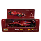 Miniatura F1 Ferrari Sf-24 Shell Racing Burago 1/41 C/remoto Cor Vermelho