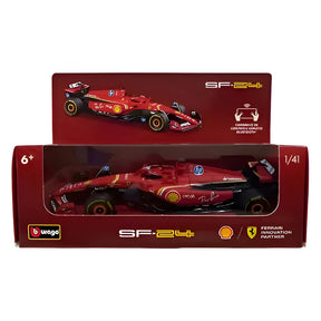Miniatura F1 Ferrari Sf-24 Shell Racing Burago 1/41 C/remoto Cor Vermelho