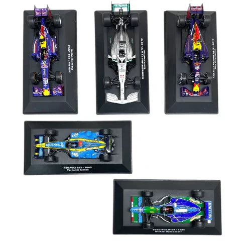 Combo Campeões da F1 com 05 miniaturas de carros em Escala 1:43